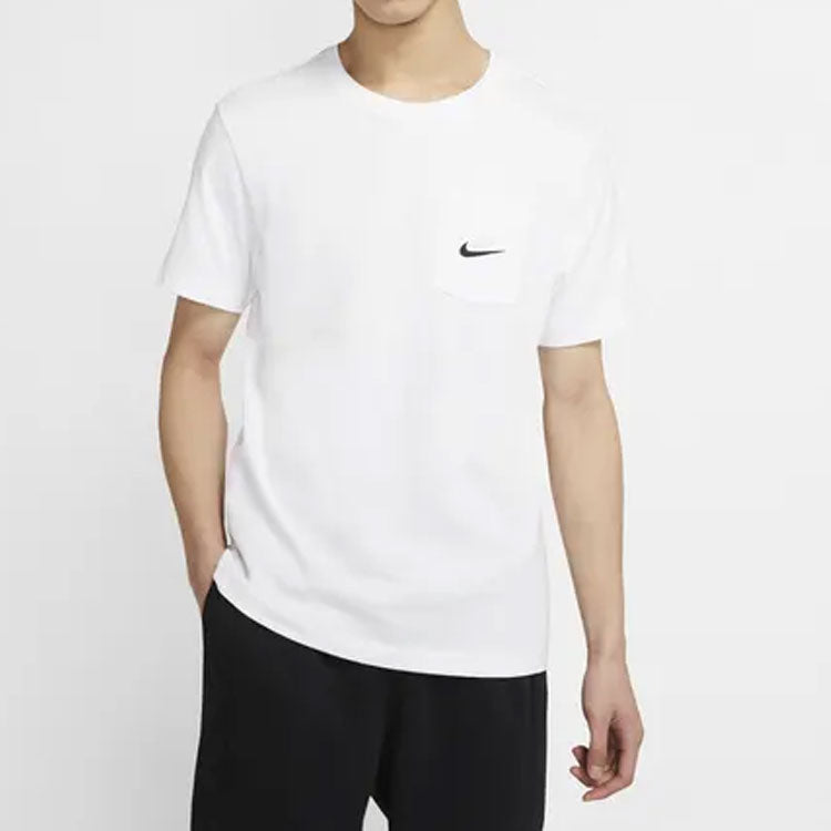 Nike Pocket Air Logo Solid Color Short Sleeve White CK2235-100