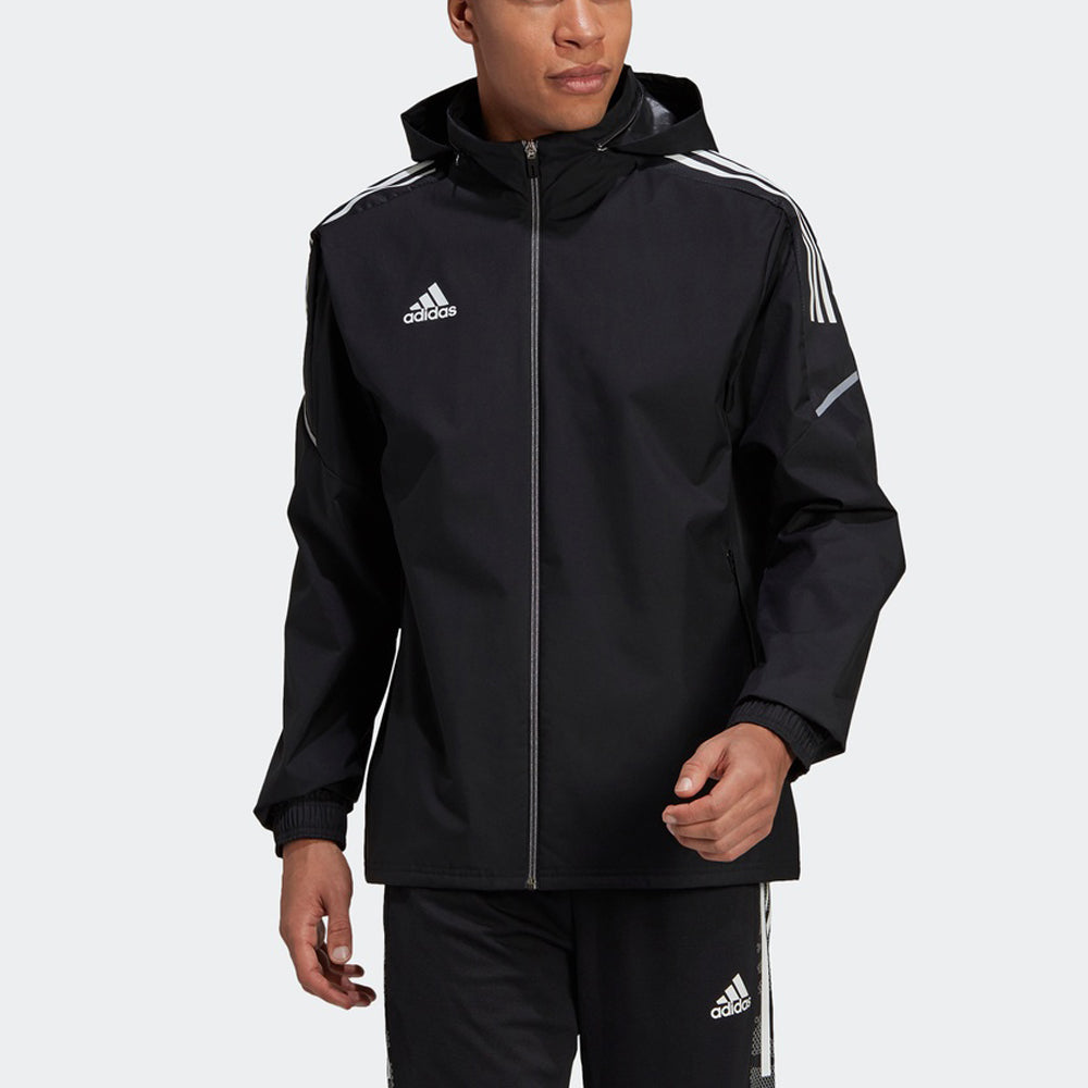 adidas Con21 Aw Jkt Soccer/Football Sports Hooded Jacket Black GE5413