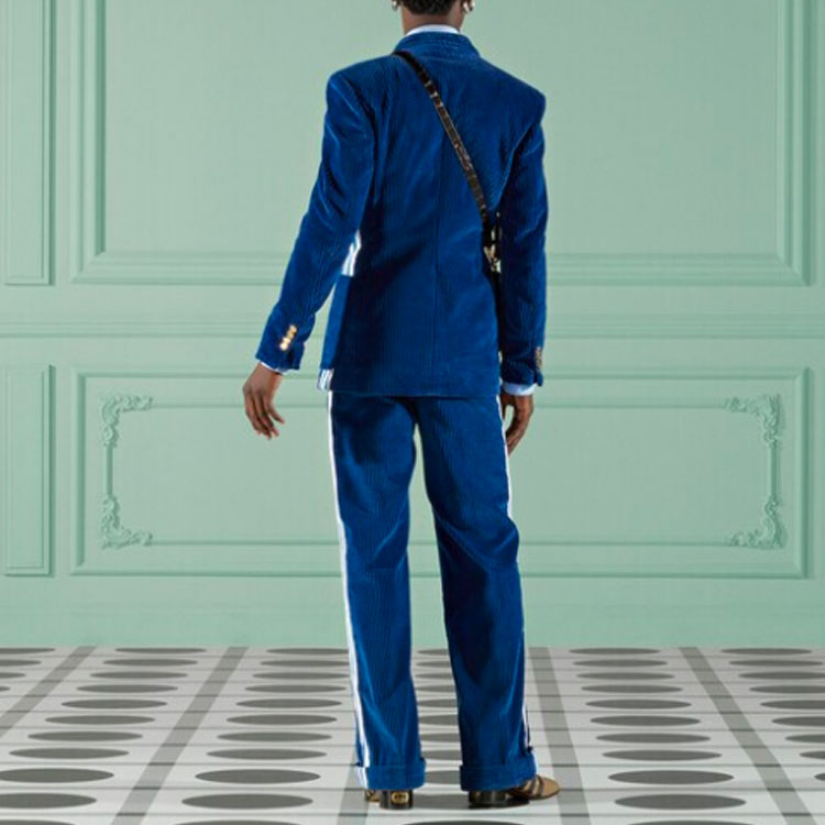 Gucci x adidas Corduroy Trousers With Horsebit In Blue 696656-Z8A36-4593
