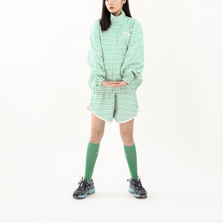 ASICS x 8ON8 Crossover logo Casual Sports Full Print Stand Collar Jacket Couple Style Green 2203A124-300