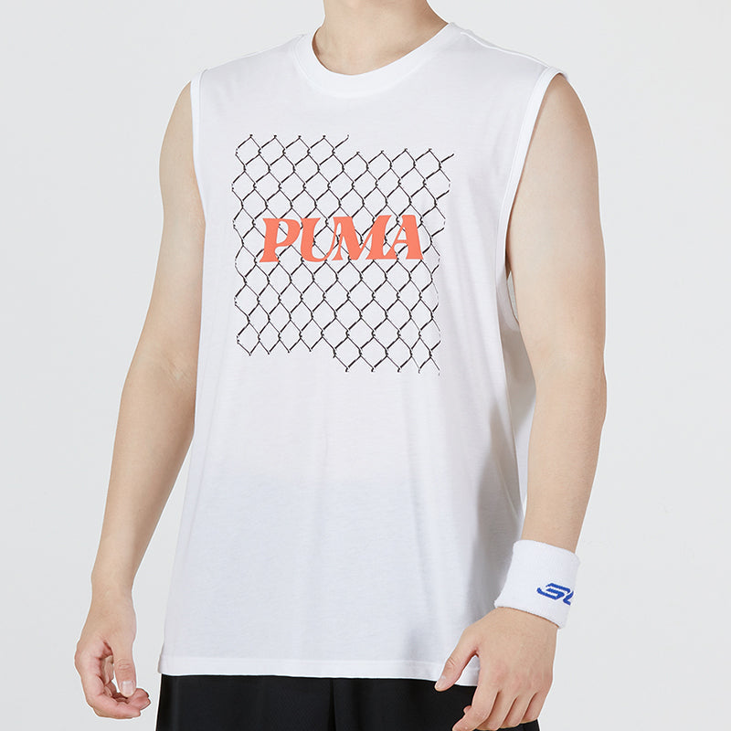 PUMA Don't Flinch Basketball Tank 'White Red' 532129-09