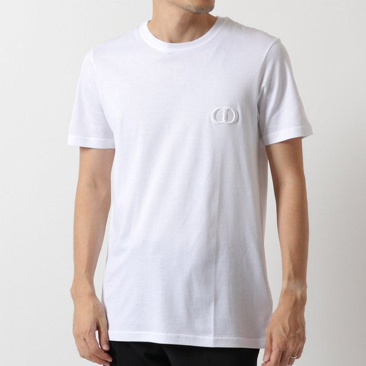 DIOR Cd Icon Logo Embroidered Short Sleeve For Men White 013J600A0589-C080