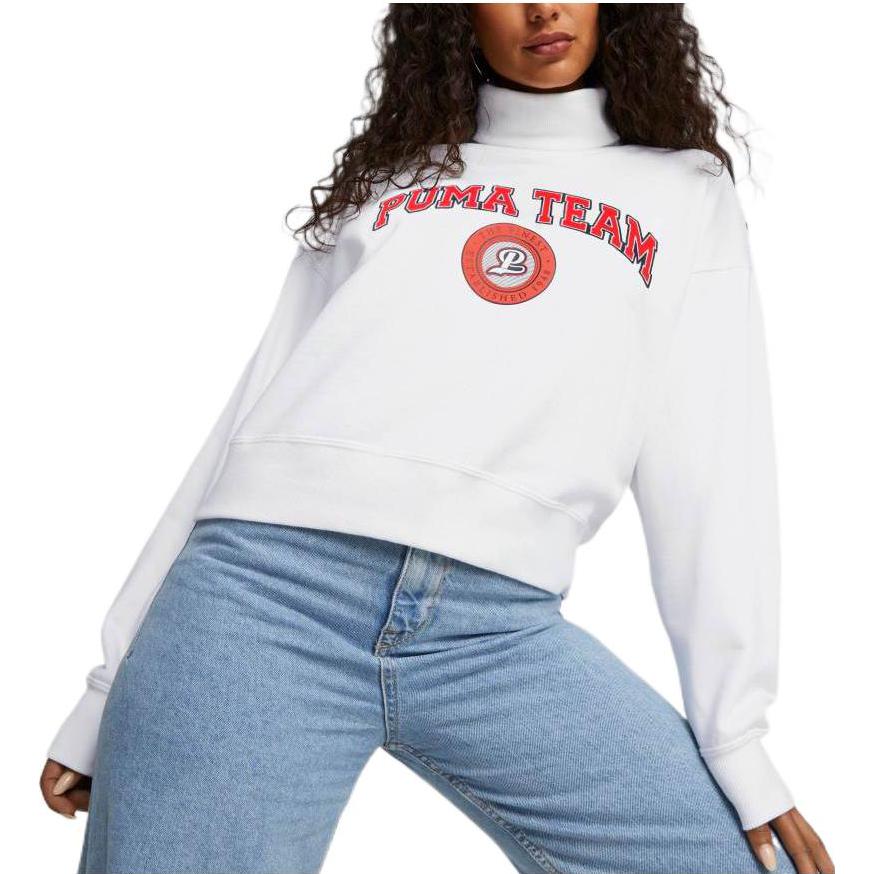 (WMNS) PUMA Team Sweatshirt 'White' 539271-02