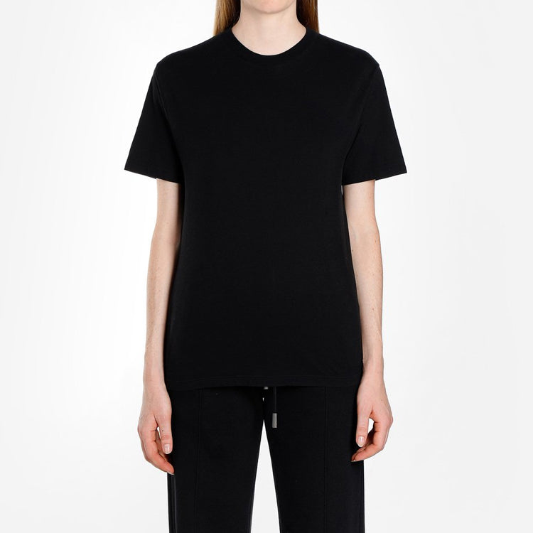 (WMNS) Off-White Cotton Short Sleeve Black OWAA049R20F291251010