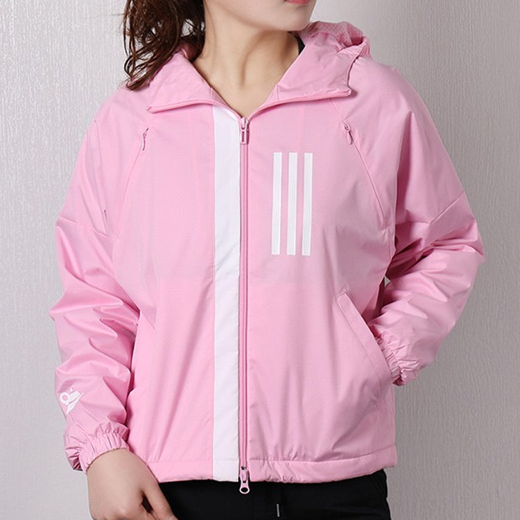 (WMNS) adidas W.N.D. JKT FL hooded track Jacket Pink DZ0036