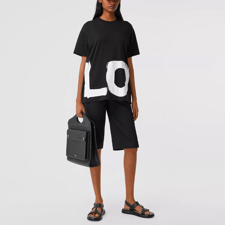 Burberry Love Prints Circle Short-sleeved / collar Black 80373021