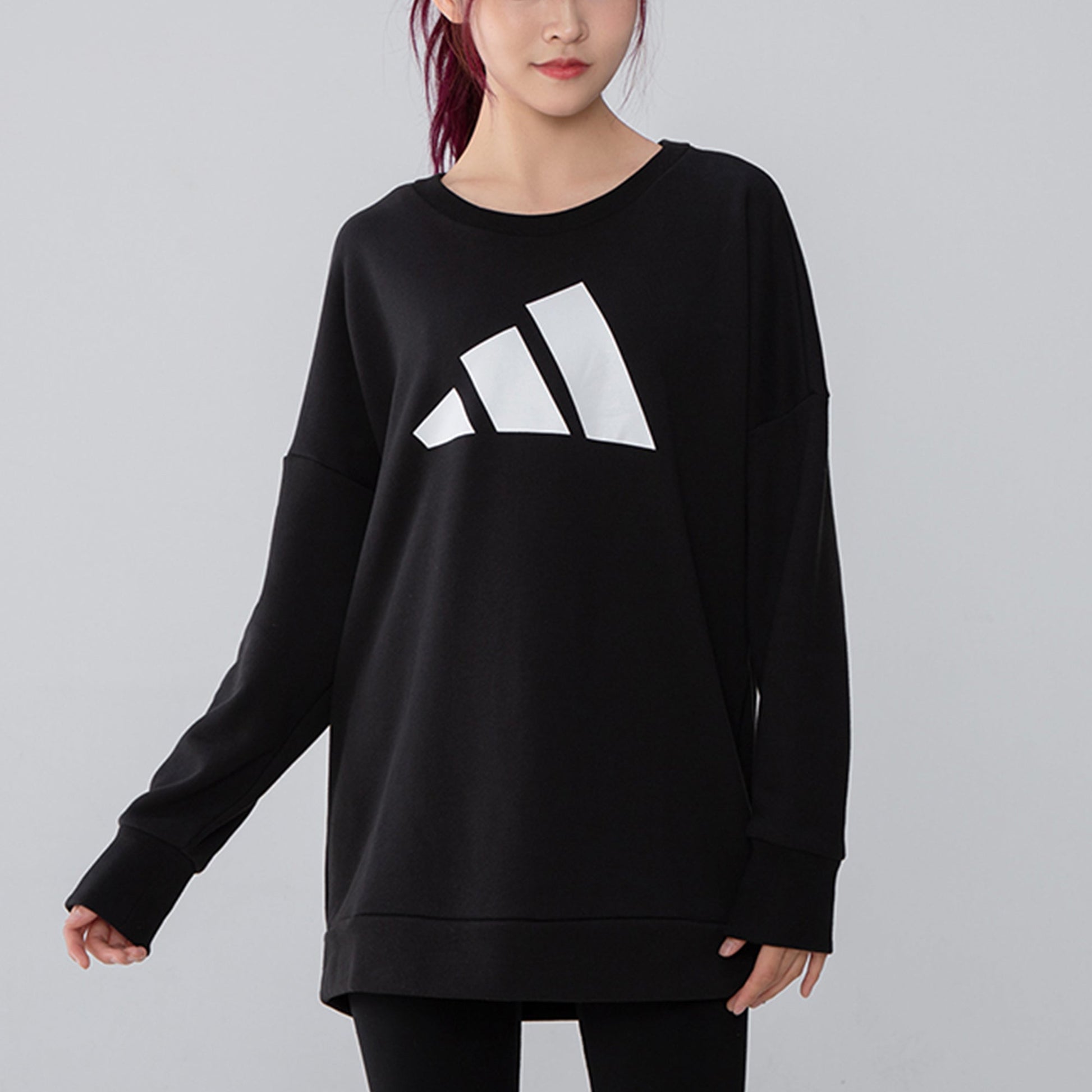 (WMNS) adidas Future Icons Sweatshirt Asia Sizing 'Black White' H57330