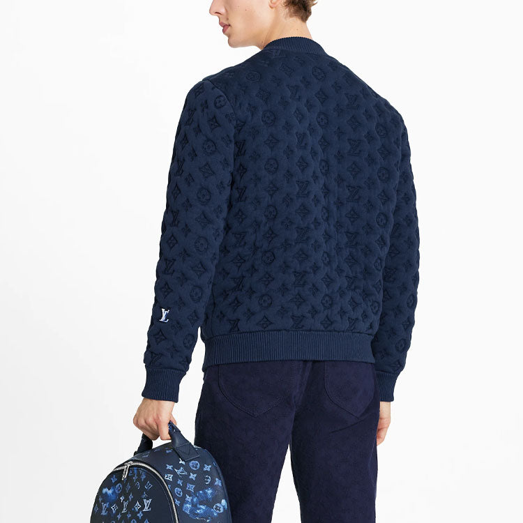 Men's LOUIS VUITTON SS21 MONOGRAM aviator Jacket Blue 1A8QYW