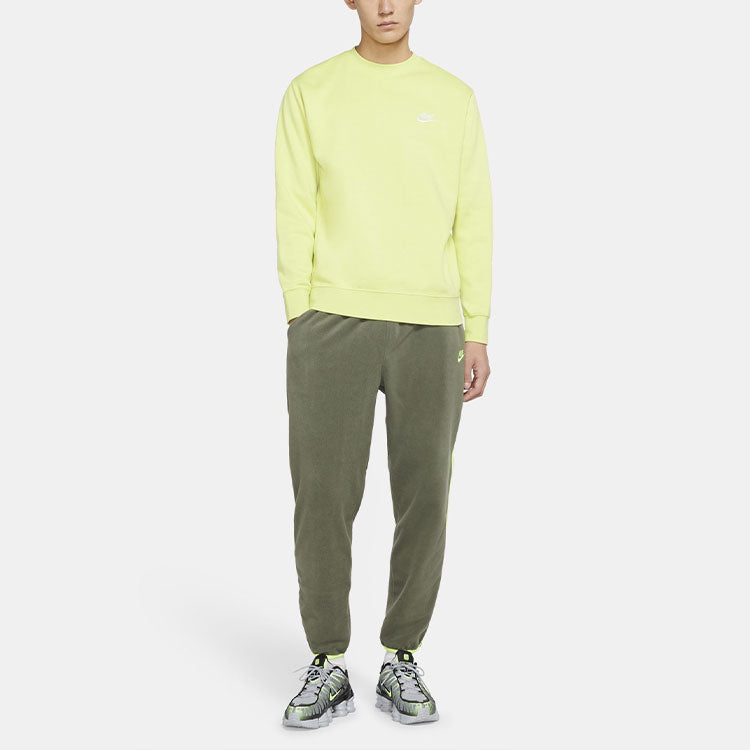 Nike Sportswear Club Fleece Casual Sports Round Neck Pullover Yellow BV2663-352