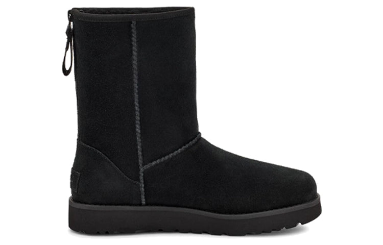 (WMNS) UGG W Classic Short Logo Zip 'Black' 1122672-BLK