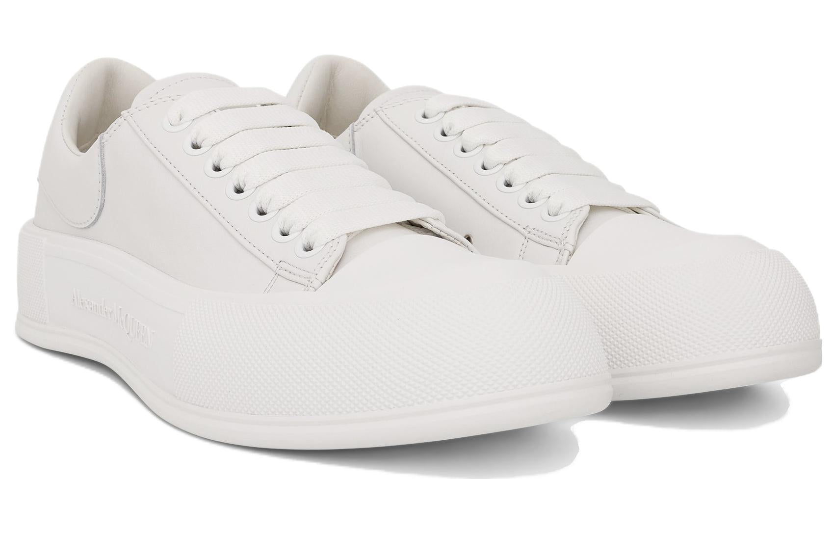 Alexander McQueen Deck Lace Up Plimsoll Sneakers 'Cream White' 705201WIAB69065