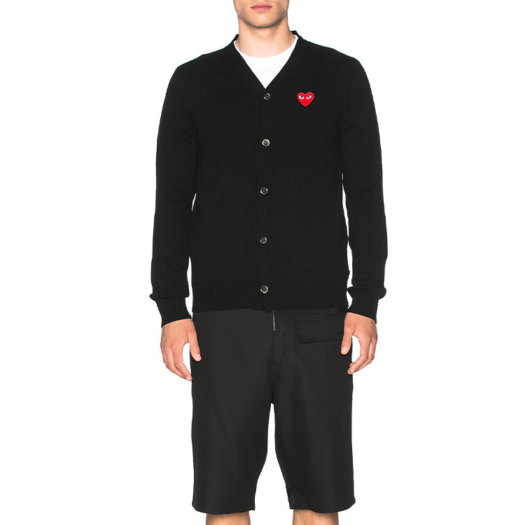 COMME des GARCONS PLAY Cardigan Red Emblem 'Black' AZ-N008-051-1