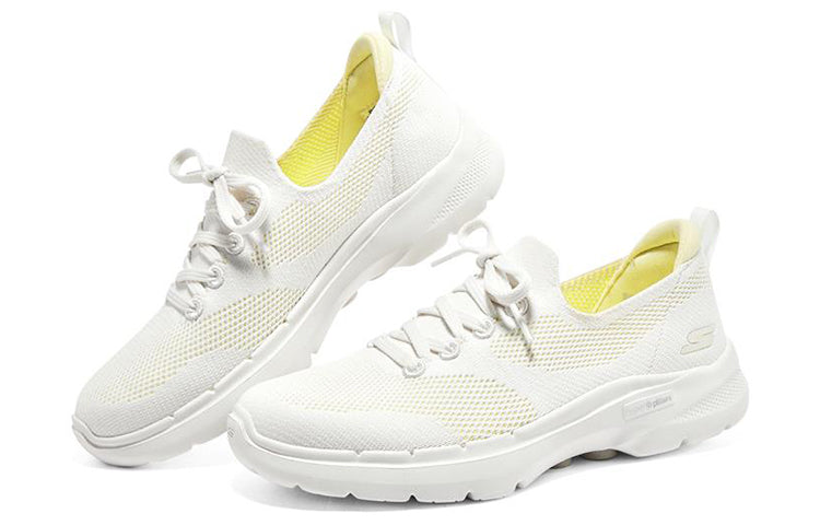 (WMNS) Skechers Go Walk 6 Hyper Burst 'White Yellow' 896136-WLM