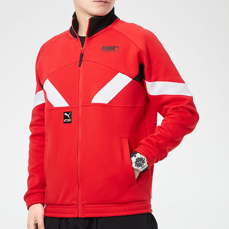 PUMA International Game Double Knit Track Jacket 'Red White Black' 531339-11