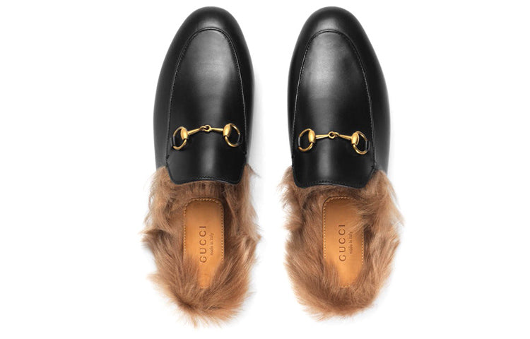 (WMNS) Gucci Princetown Series Flat Slipper Black 397749-DKHH0-1063