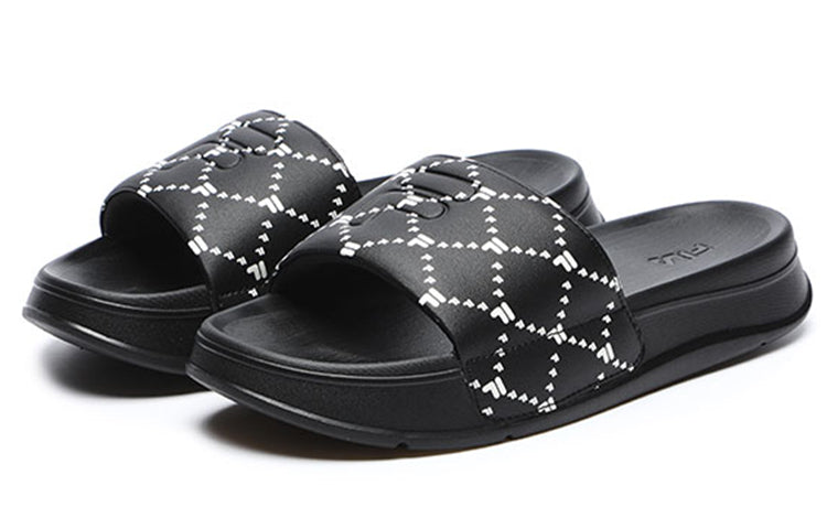 (WMNS) FILA FUSION Como Slippers 'Black White' T12W227510FBS