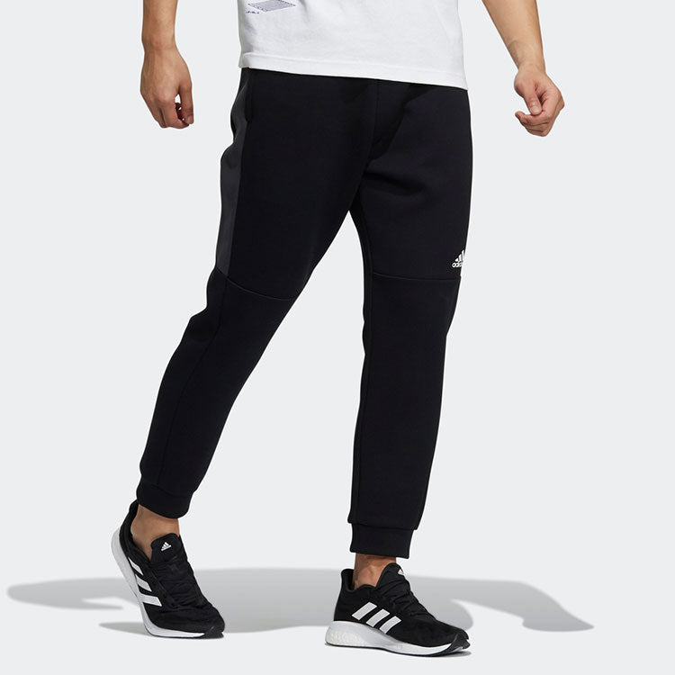Men's adidas Side Contrast Color Stitching Bundle Feet Sports Pants/Trousers/Joggers Black H39224