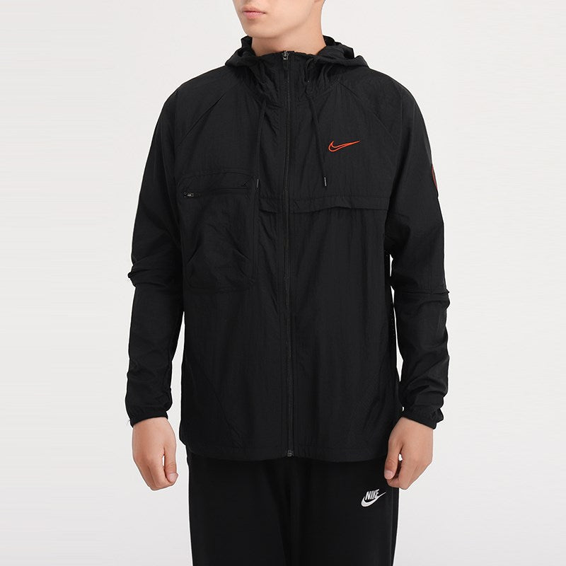 Men's Nike Logo Sports Hooded Jacket Black CU5000-010
