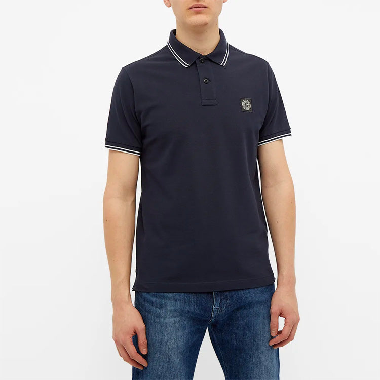 STONE ISLAND Patch Tipped Polo Shirt 'Navy' 101522S18-V0020