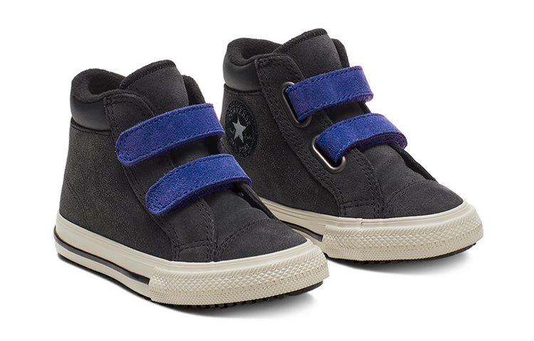 Converse Kids' Chuck Taylor All Star Hook And Loop Pc Boot High Top Black/Blue 765165C