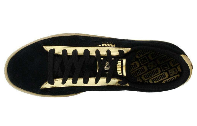 PUMA Suede Classic Metallic Leisure Board Shoes Black/Golden 367397-01