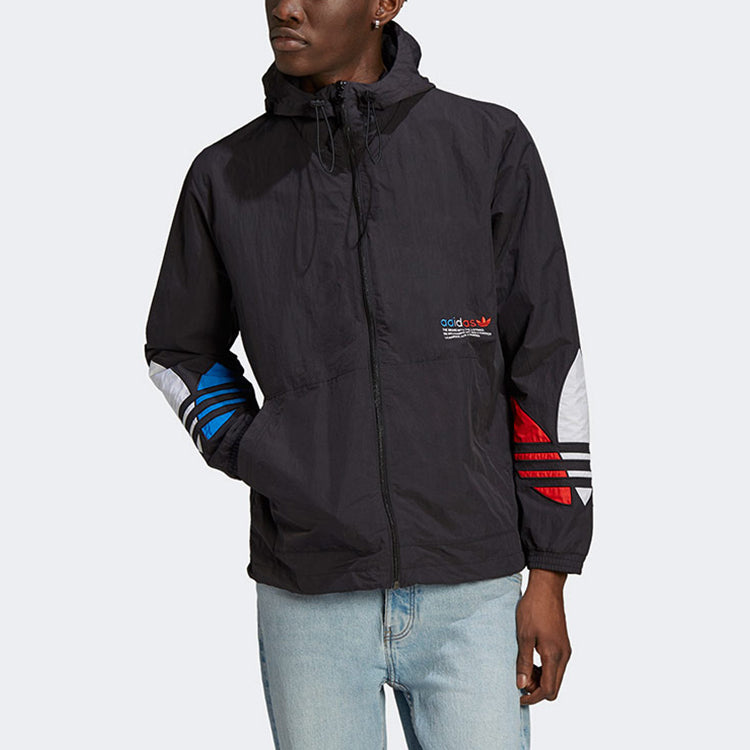 adidas originals MENS Tricol Windbreaker Sports Jacket Black GN3559