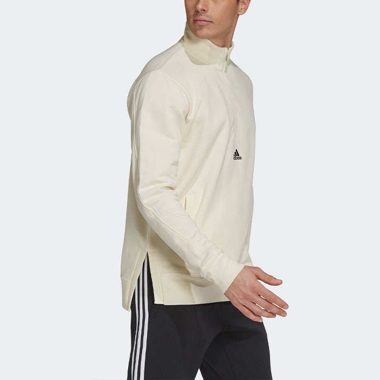 adidas Halfzip M Casual Sports Stylish Half Zipper Stand Collar White H54030