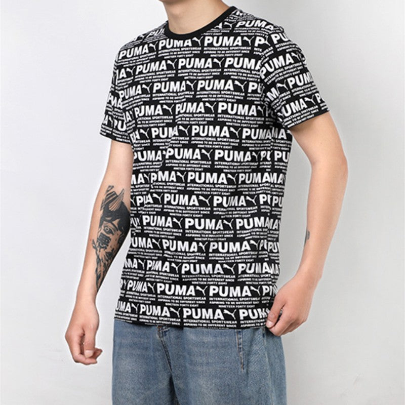 PUMA All Over Printed Logo Tee 'Black' 584132-01