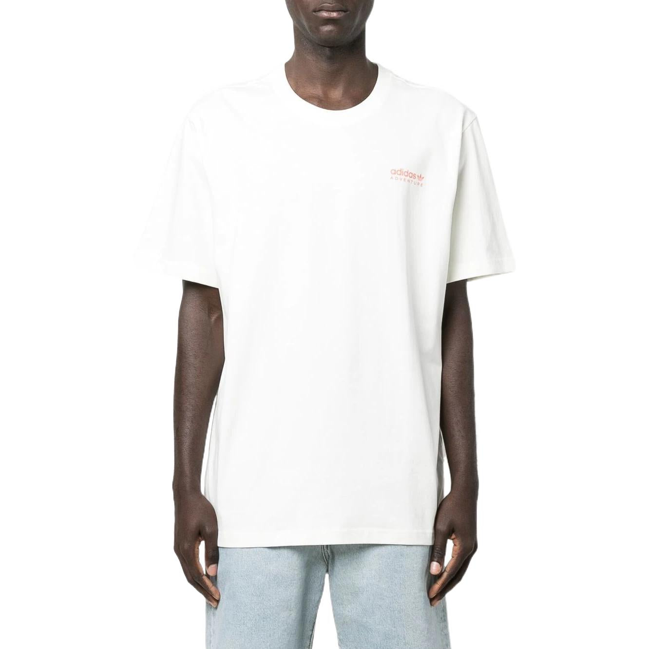 Men's adidas SS22 Plain Weave Knit Cotton Short Sleeve White T-Shirt HF4784