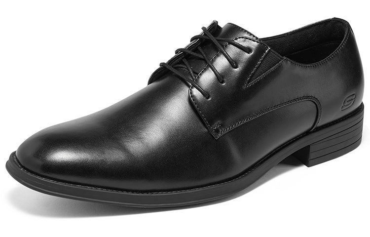 Skechers LARKEN Leather Formal Shoes 'Black' 65537-BLK