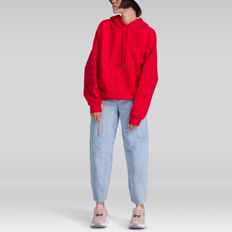(WMNS) Levi's Logo Hoodie 'Red' 15759-0001