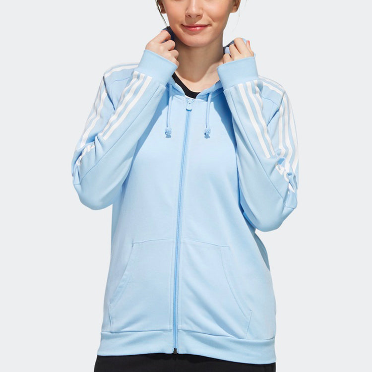 (WMNS) adidas neo CE 3S ZP HDY Zipper Jacket Sky Blue EI4693
