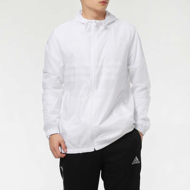 adidas neo Sports Running Training Windproof Hooded Jacket White GP5696