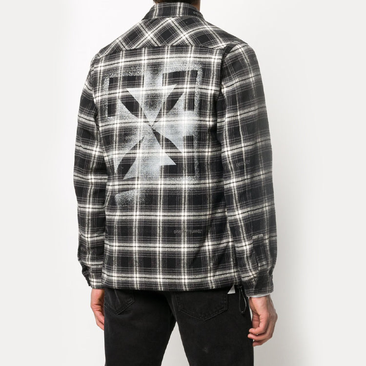 Off-White FW20 Stencil Arrow Checked Shirt Jacket OMEM001E20FAB0011010