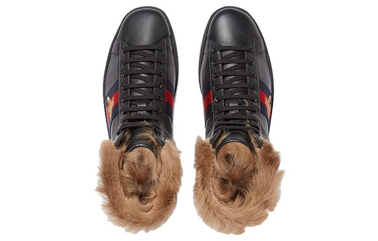 Gucci Stripe Ace High 'Black Fur' 497367-0FI50-1093