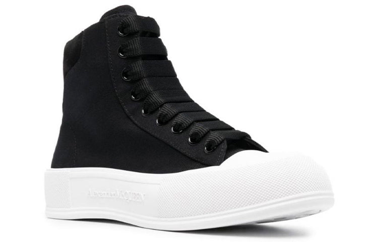 Alexander McQueen High-top Deck Plimsoll 'Black' 707681W4MV71070