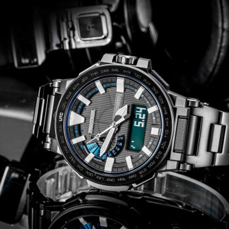 CASIO Sapphire Crystal Waterproof Sports Mens Black Analog/Digital Combo PRX-8000YT-1BDR