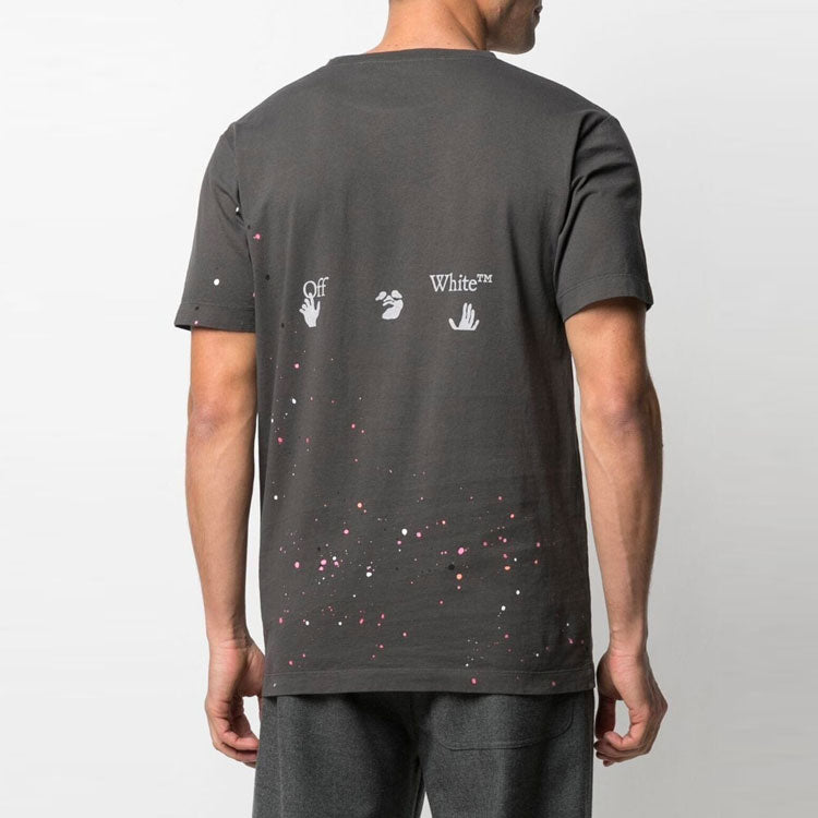 Off-White Vintage Paint Splatter Short-Sleeve Tee 'Magnet White' OMAA027S21JER0020601