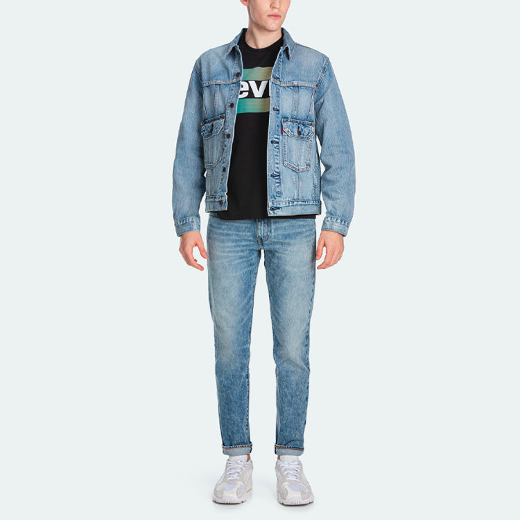 Men's Levis lapel Denim Jacket Denim Blue 85240-0000