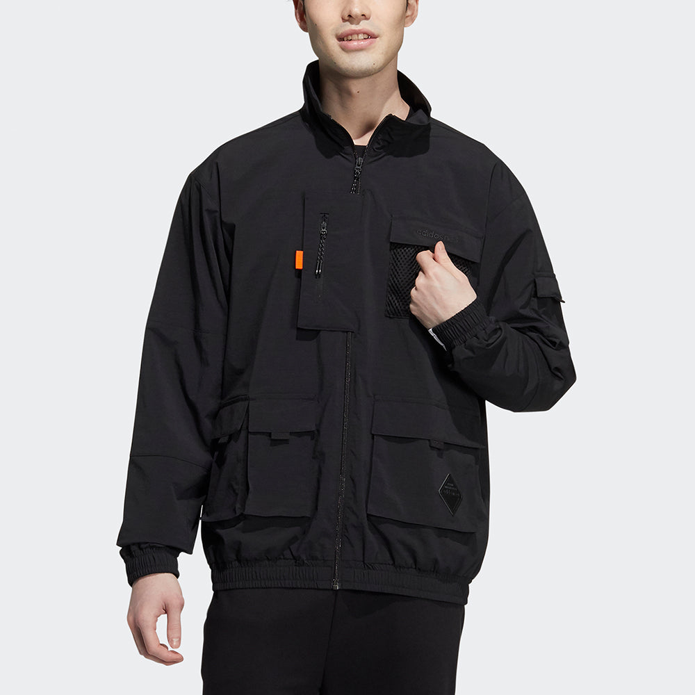 adidas neo W Cg T1 Outdoor Cargo Multiple Pockets Sports Logo Jacket Black HE7940
