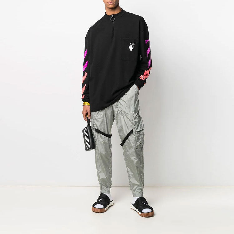 Off-White SS21 Multiple Pockets Casual Cargo Pants Gray OMCF004R21FAB0020606
