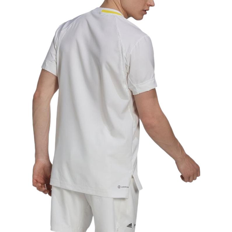 Men's adidas Colorblock Logo Printing Short Sleeve White T-Shirt HC8541