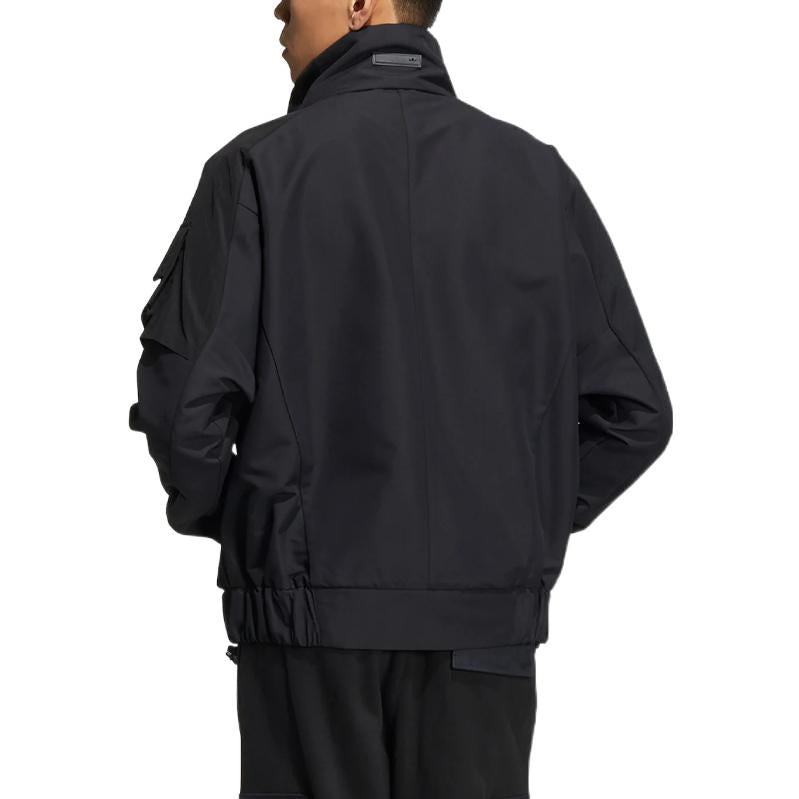 adidas originals Im Jacket Solid Color Multiple Pockets Athleisure Casual Sports Stand Collar Black HE6606
