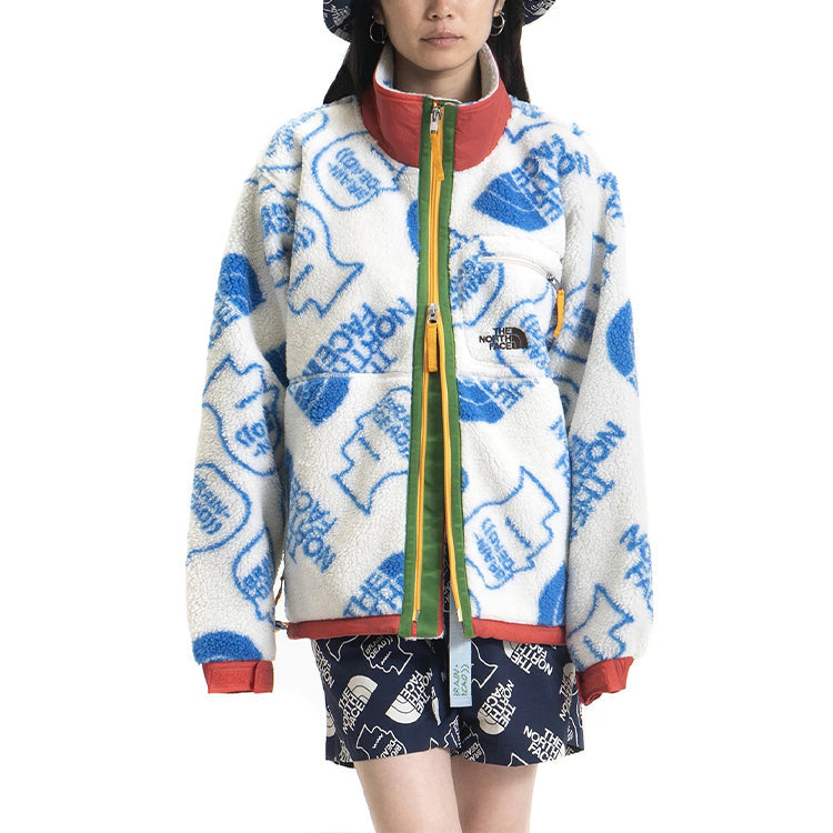 Men's THE NORTH FACE x Brain Dead Crossover Full Print polar fleece Jacket White NF0A52A1-WE9