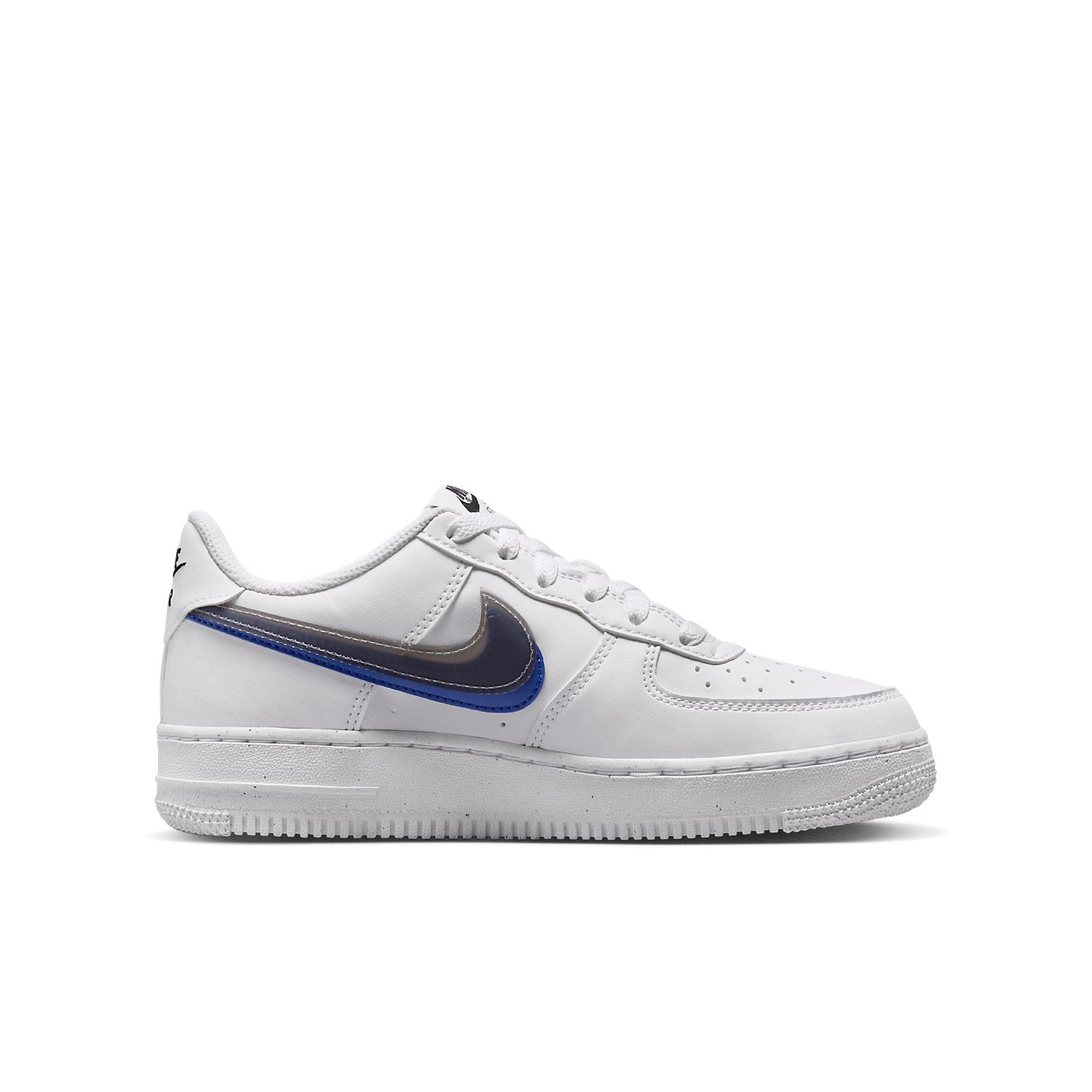 (GS) Nike Air Force 1 Low Impact Next Nature Double Swoosh 'White Black Blue' FD0688-100