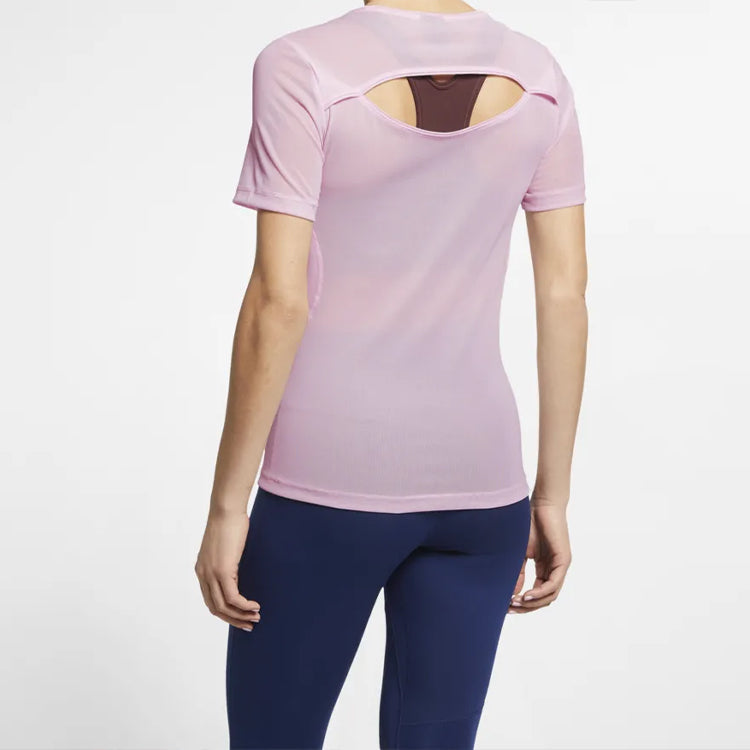 (WMNS) Nike Pro Hypercool Sports Training Tight Short Sleeve Pink AQ0018-663