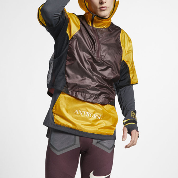 Men's Nike Colorblock Outdoor Sports Hooded Jacket Autumn Brown 'Gold Dart Deep Burgundy Dk Smoke' BQ3249-711