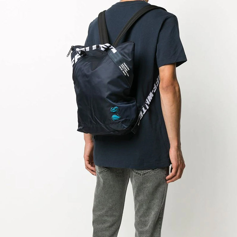 Off-White 20 logo Backpack schoolbag Blue OMNB030E20FAB0014500
