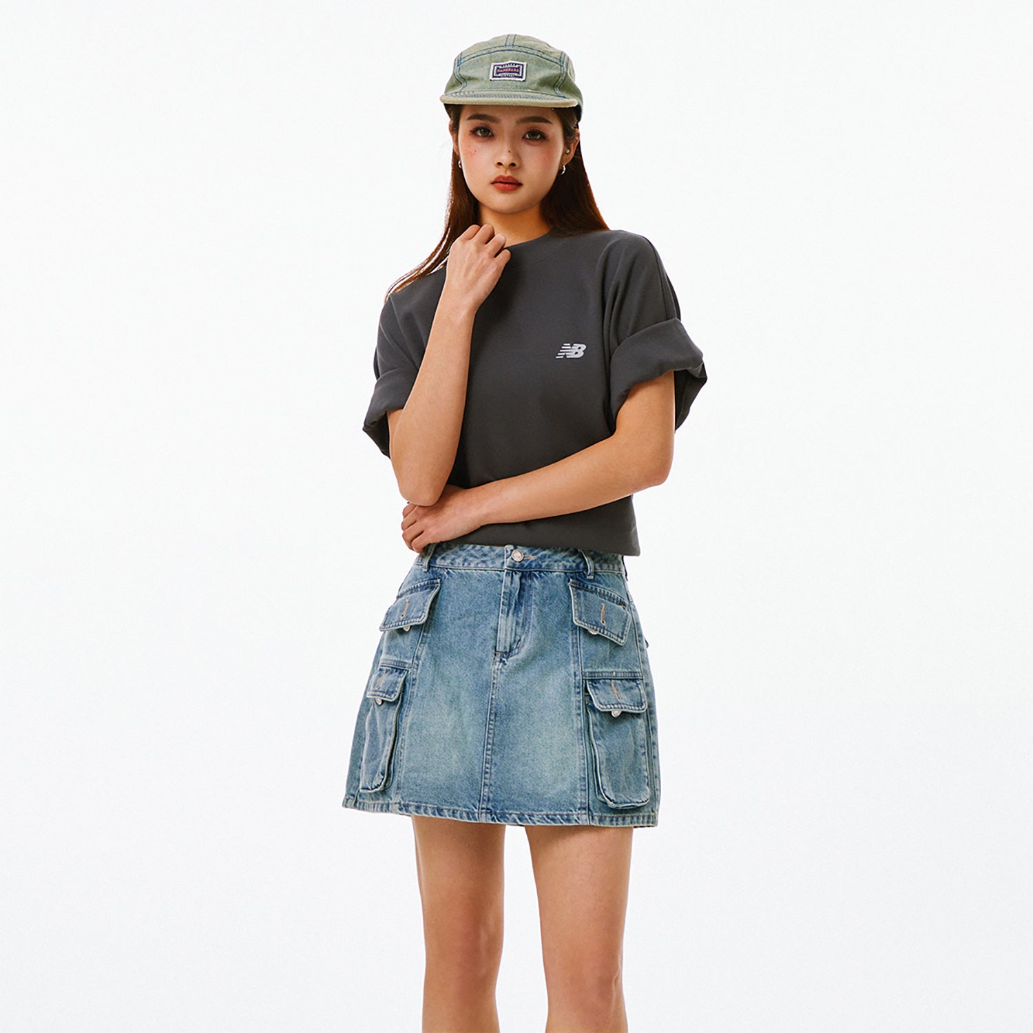 New Balance NB Logo Cotton T-shirt Asia Sizing 'Grey' AMT41333-ACK