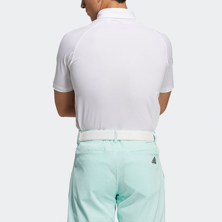adidas Golf Sports Solid Color Short Sleeve Polo Shirt White GM3614